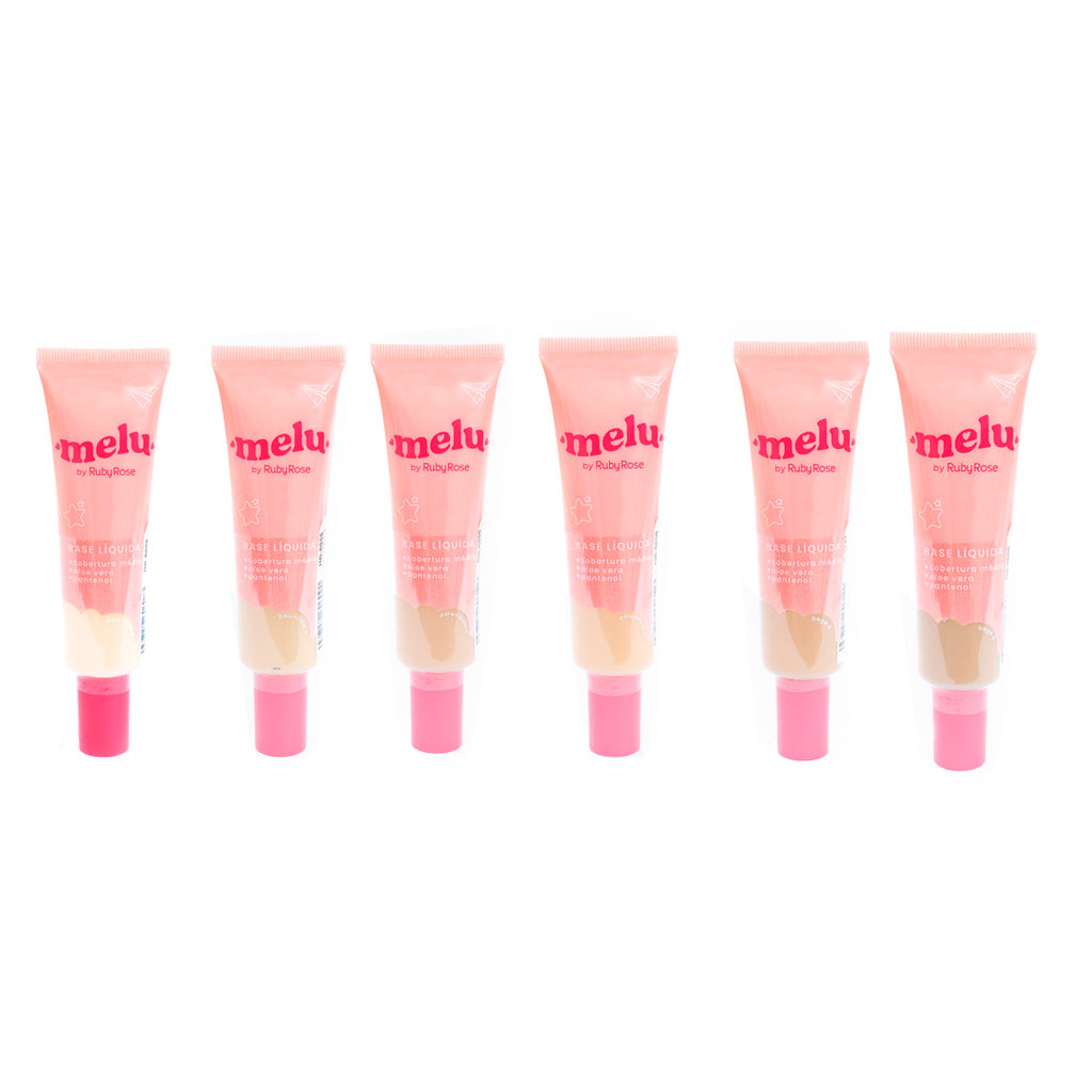 Base Líquida Melu – Alta Cobertura com Efeito Matte Natural
